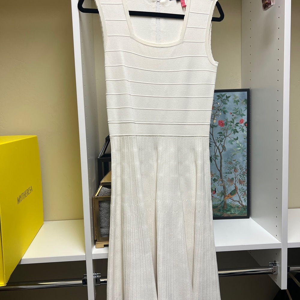 Pink Tartan White Sleeveless Dress Size XS